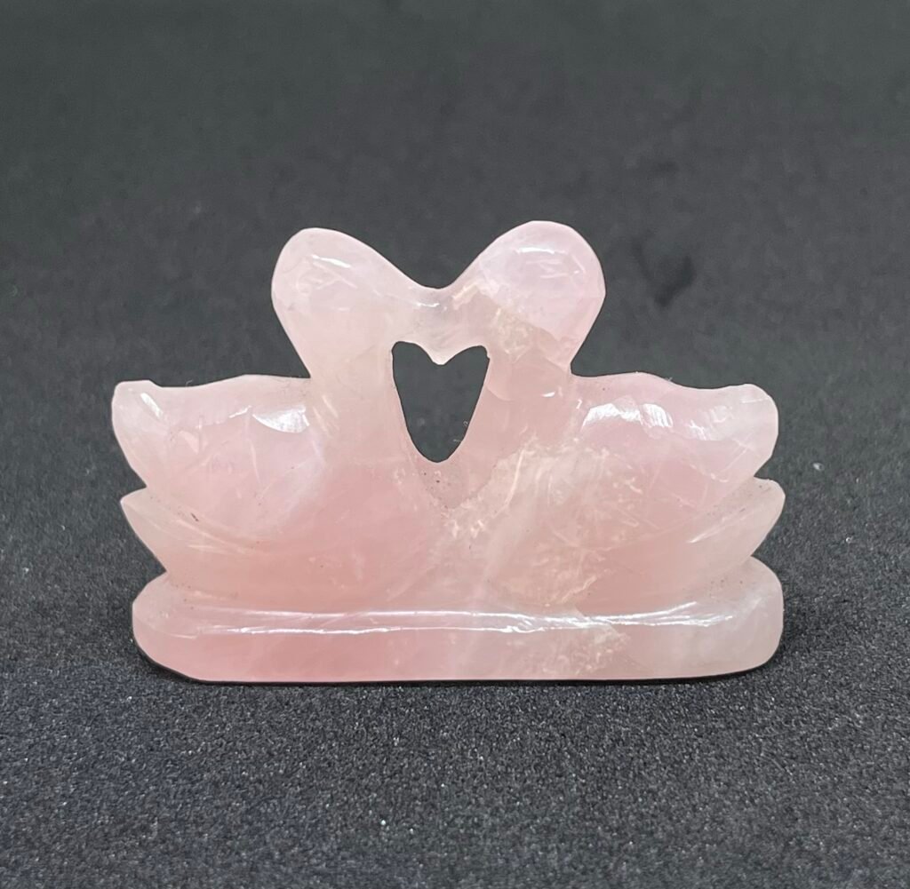 Rose quartz swan pair for love attraction and couple relationship