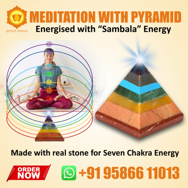 Seven chakra real stone pyramid for meditation - Image 2