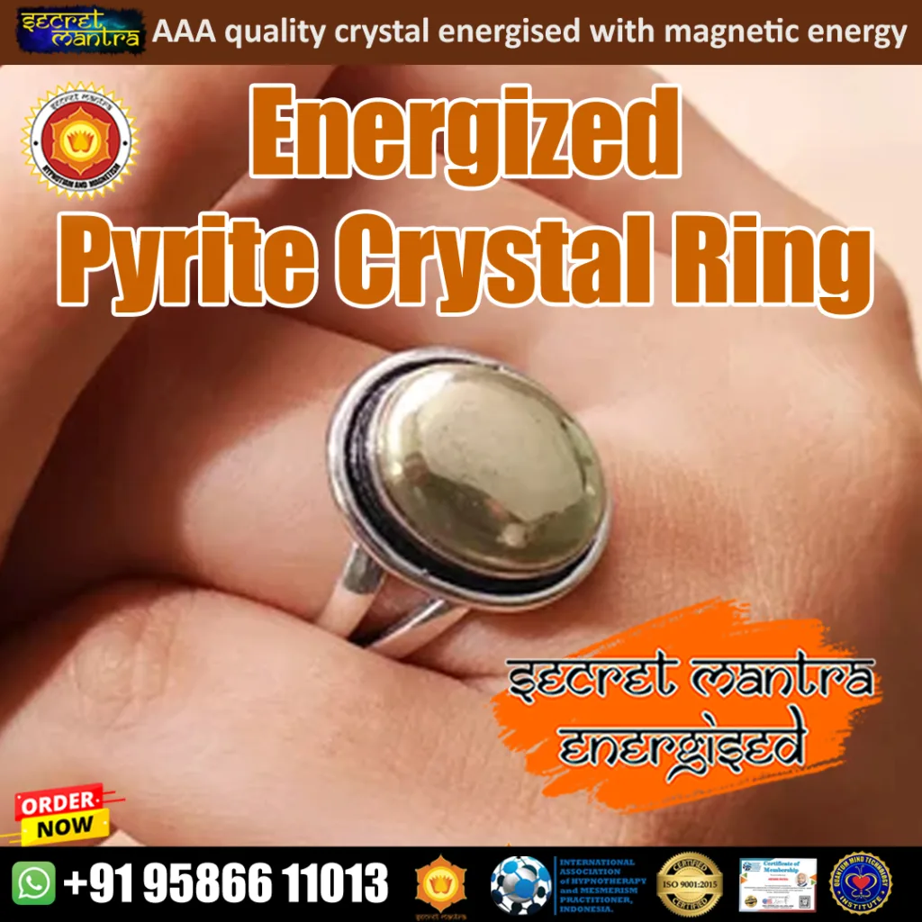 Pyrite crystal ring