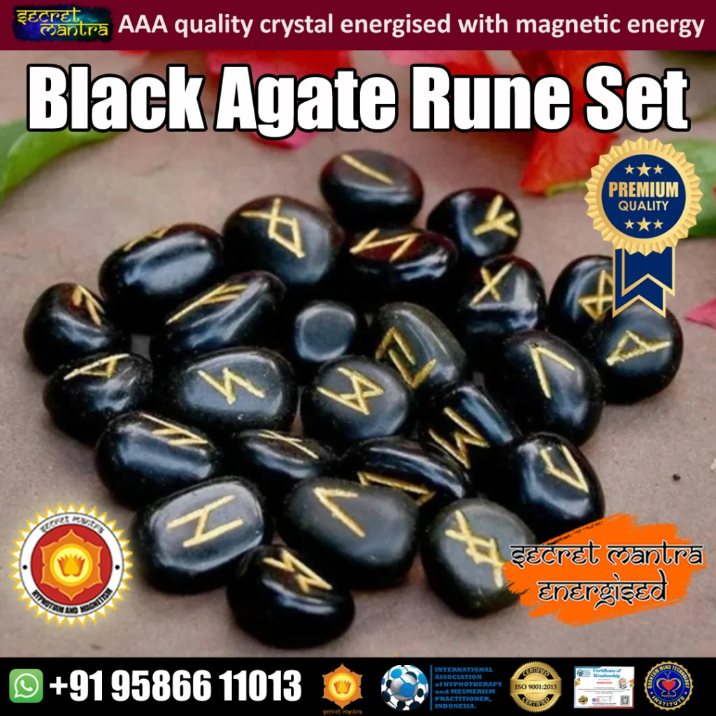 black agate rune set