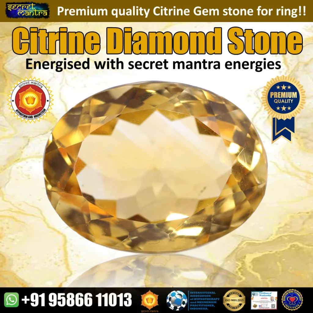 Diamond shape citrine for ring