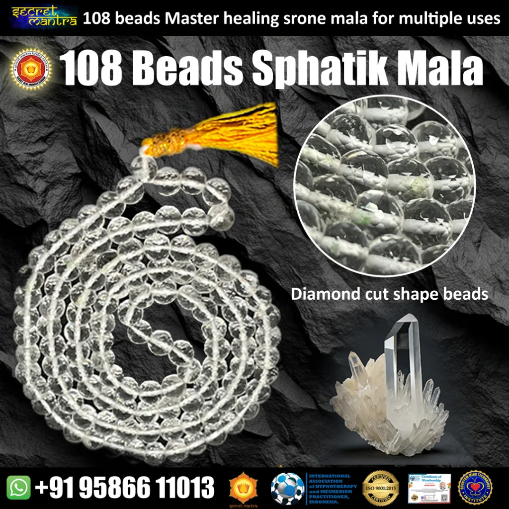 clear quartz mala sphatik mala