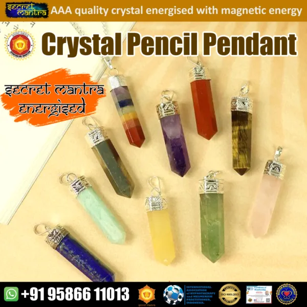 crystal pencil shape pendant