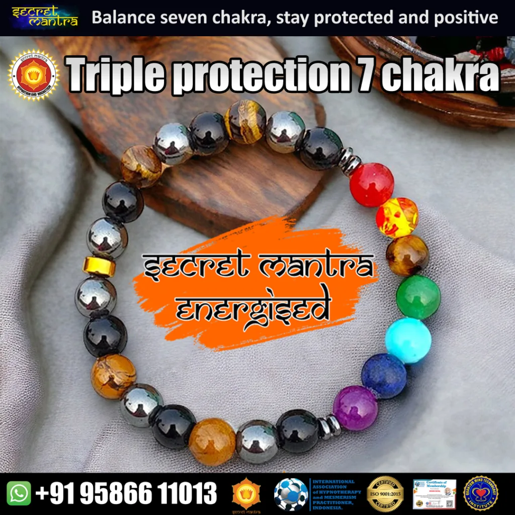 triple protection seven chakra bracelet for protection and positivity