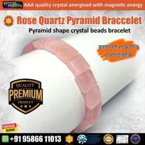 rose quartz in pyramid shape bracelet