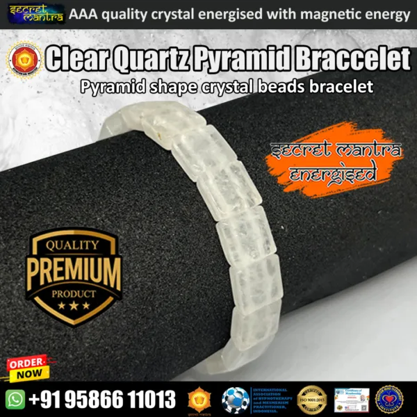 clear quartz pyramid shape bracelet