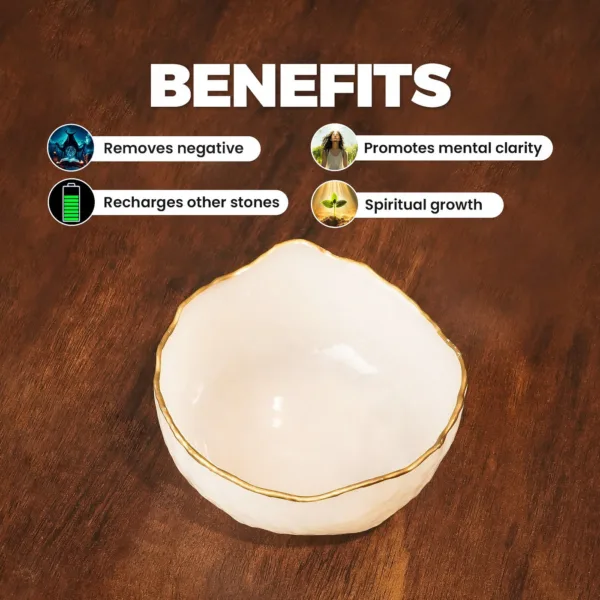 Selenite bowl for crystal charging (5 inch) - Image 2