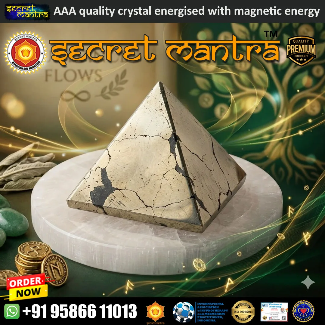 pyrite pyramid on selenite plate