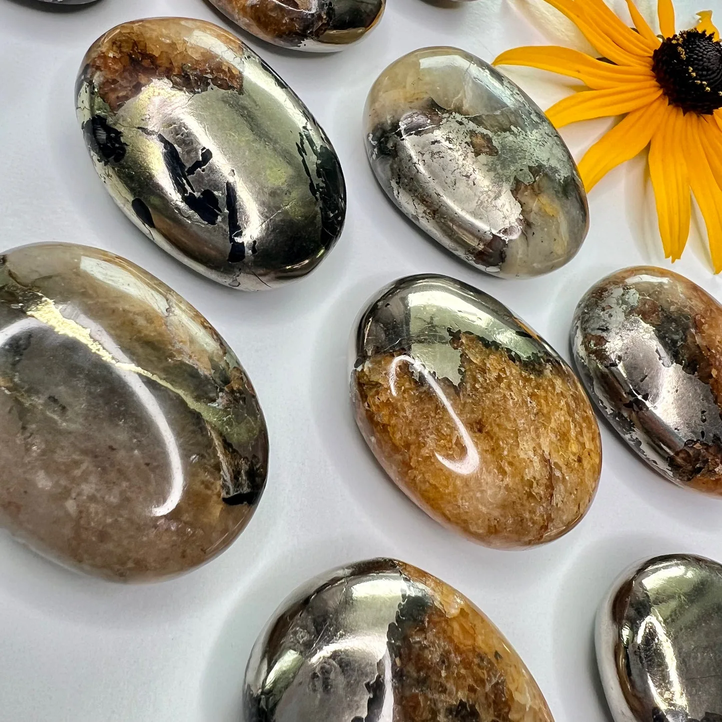 Golden Healer with Pyrite Fusion Palm Stone – Solar Plexus Activator & Abundance Booster - Image 2