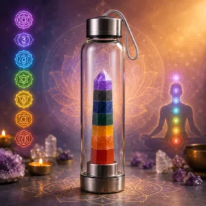 seven chakra crystal bottle