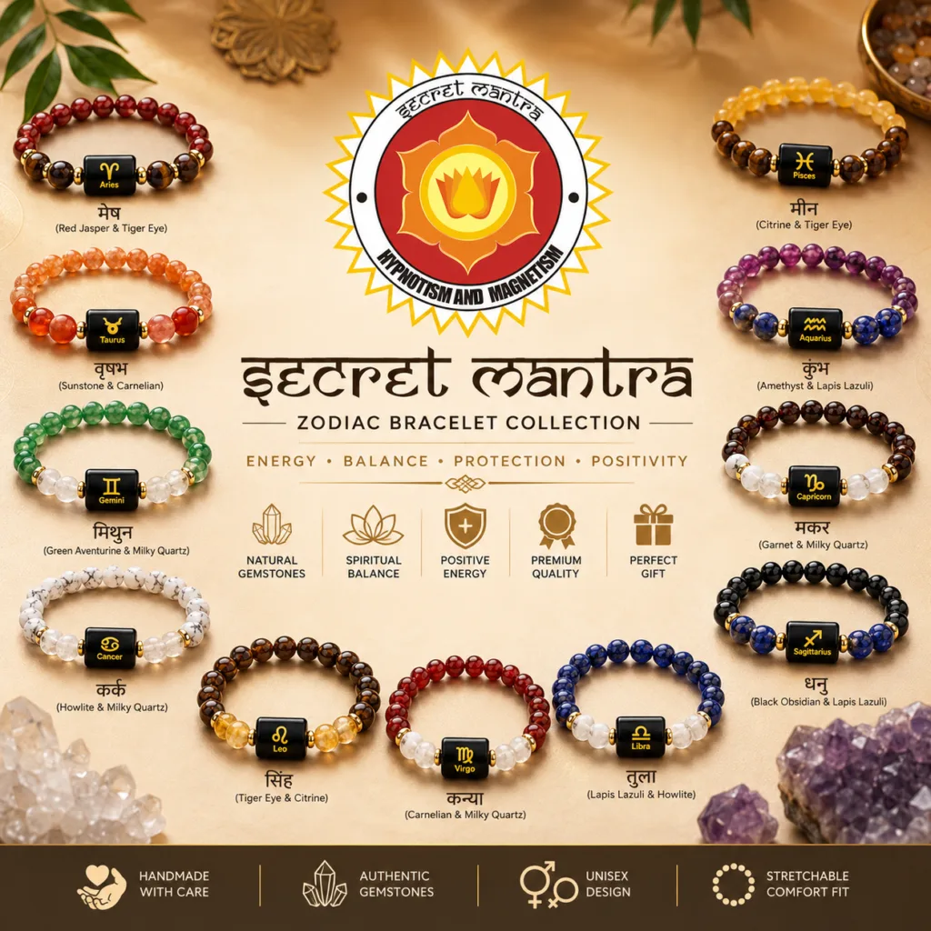 Premium Zodiac Crystal Bracelet ā Personalized Healing Gemstone Bracelet for All 12 Zodiac Signs