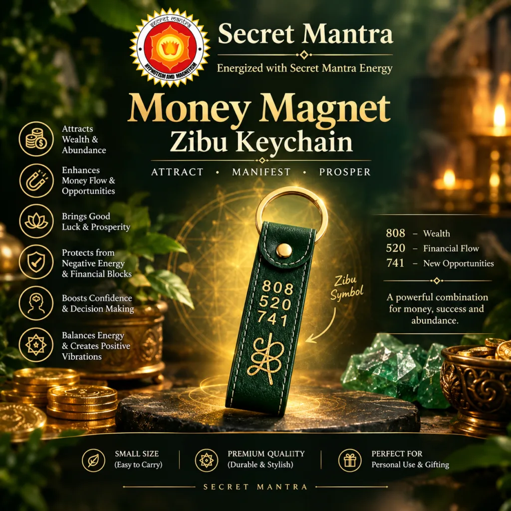 Money Magnet Zibu Keychain 808 520 741 | Abundance & Prosperity Keychain | Secret Mantra