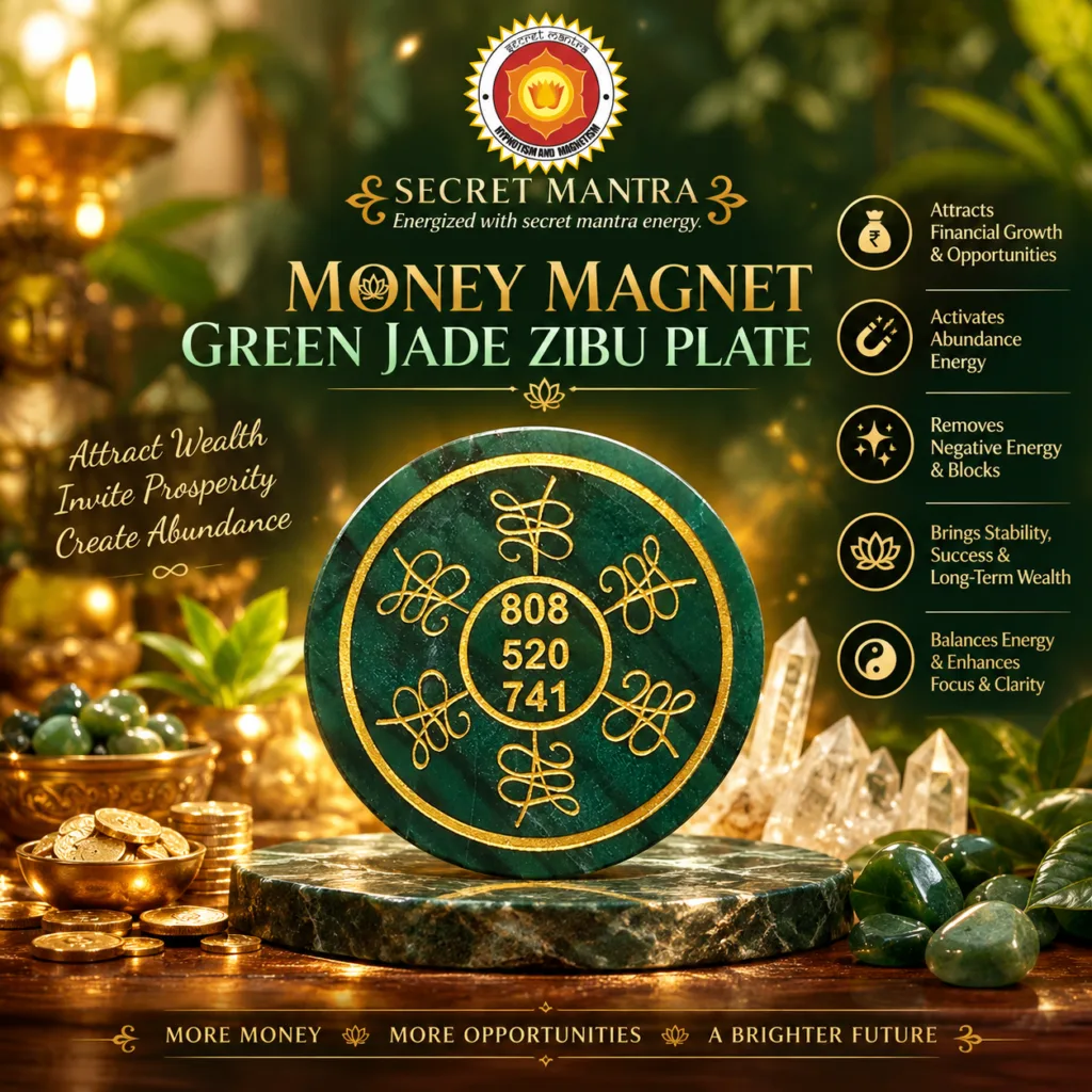 Money magnet zibu symbol green jade plate for money attraction